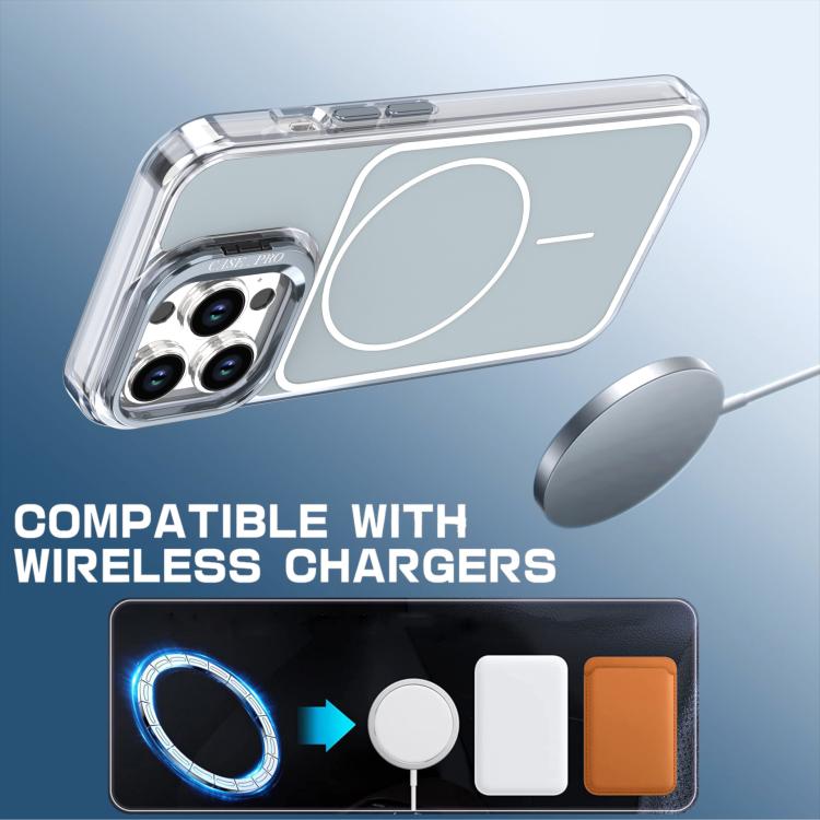 For iPhone 13 Pro Bright Color Blocking Camera Bracket Magnetic Phone Case
