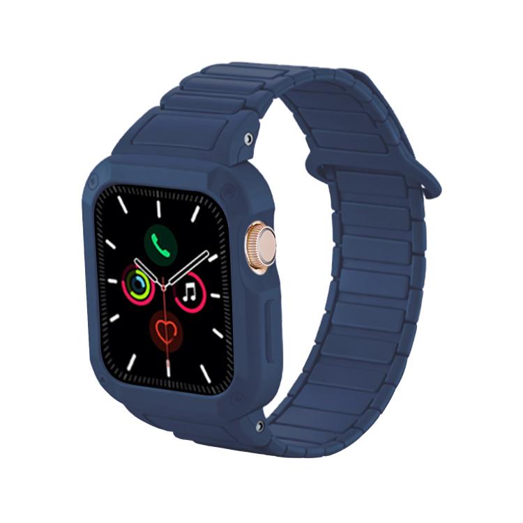 For Apple Watch 41mm / 40mm Reverse Buckle Magnetic Integrated TPU Cover Silicone Watch Band