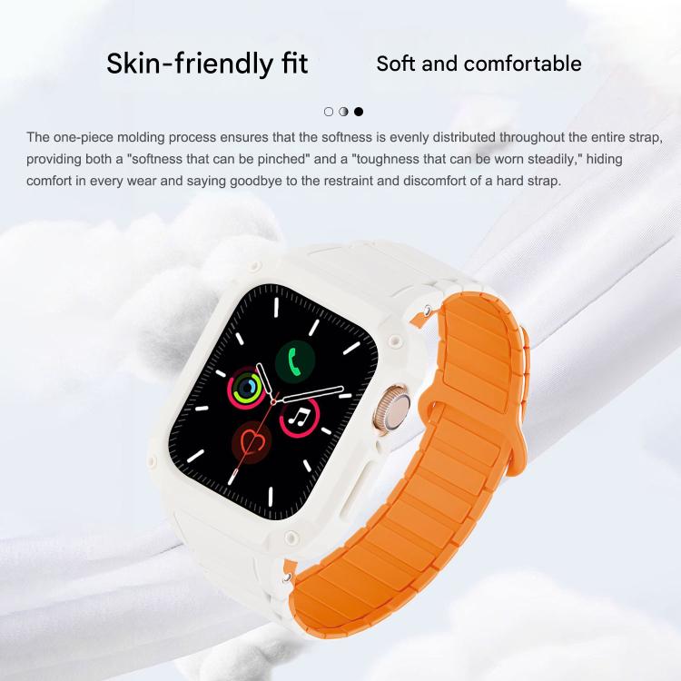 For Apple Watch 41mm / 40mm Reverse Buckle Magnetic Integrated TPU Cover Silicone Watch Band