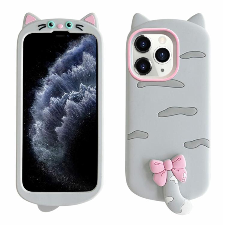 For iPhone 11 Pro Max Cute 3D Cat Design Silicone Soft Phone Case