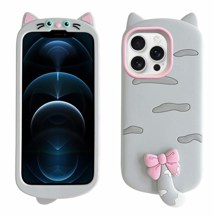 For iPhone 12 Pro Max Cute 3D Cat Design Silicone Soft Phone Case