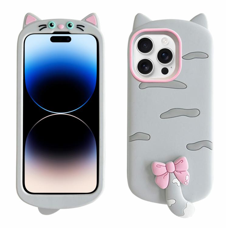 For iPhone 14 Pro Max Cute 3D Cat Design Silicone Soft Phone Case