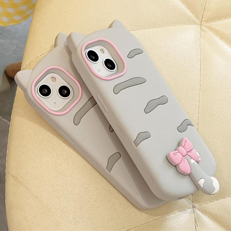 For iPhone 12 Pro Cute 3D Cat Design Silicone Soft Phone Case