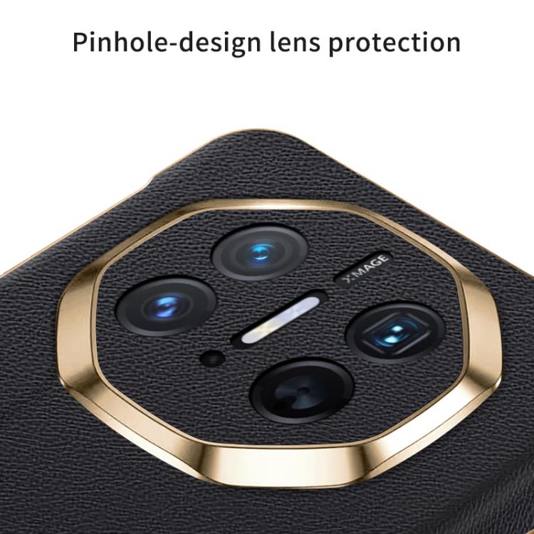 For Huawei Mate X6 Electroplate Vegan Leather Dual Axis Folding Phone Case