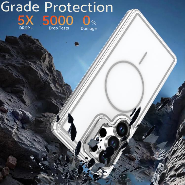 For Samsung Galaxy S25 Ultra 5G Bright Color Blocking Camera Bracket Magnetic Phone Case