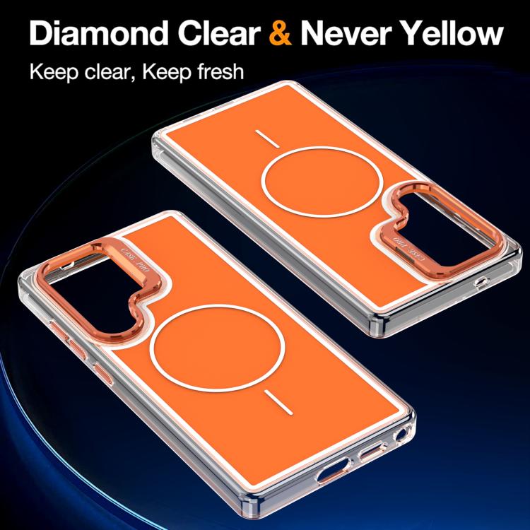 For Samsung Galaxy S25 Ultra 5G Bright Color Blocking Camera Bracket Magnetic Phone Case