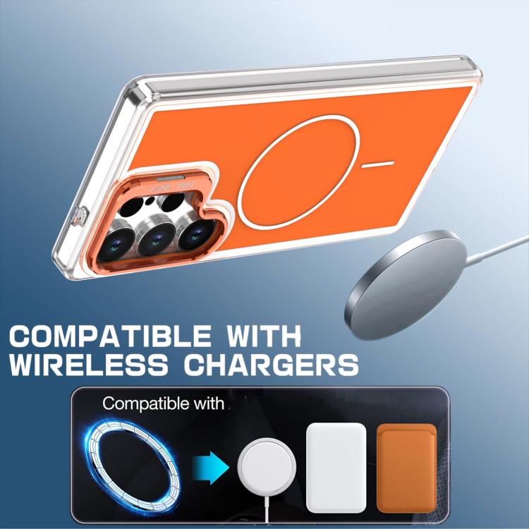 For Samsung Galaxy S25 Ultra 5G Bright Color Blocking Camera Bracket Magnetic Phone Case