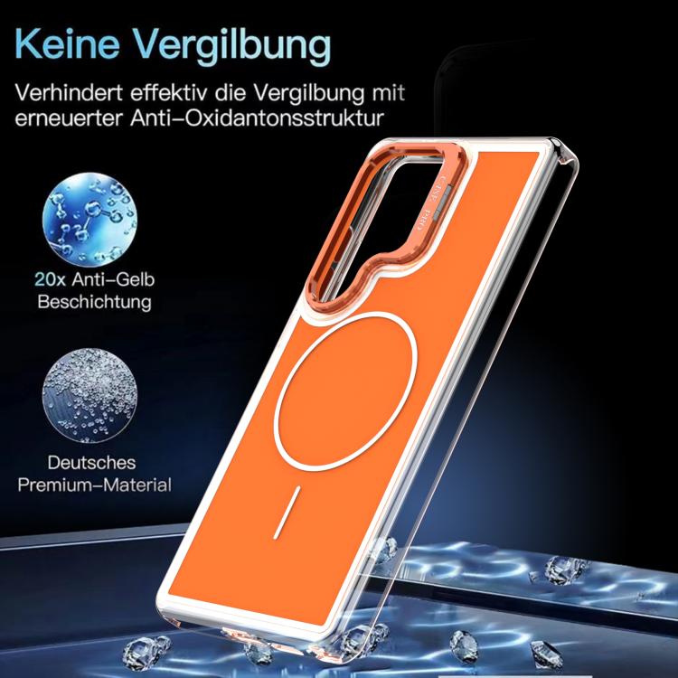 For Samsung Galaxy S25 Ultra 5G Bright Color Blocking Camera Bracket Magnetic Phone Case