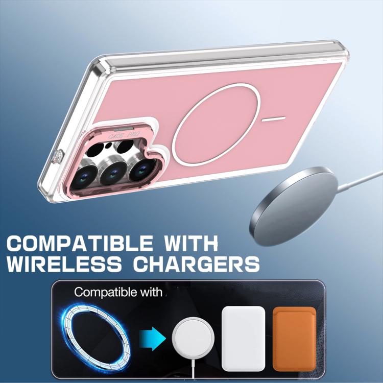 For Samsung Galaxy S25 Ultra 5G Bright Color Blocking Camera Bracket Magnetic Phone Case