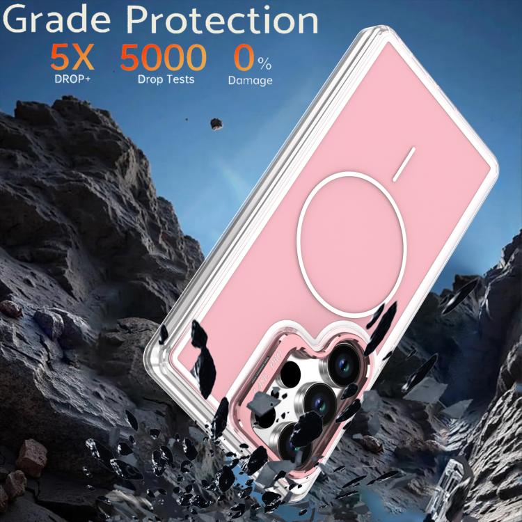 For Samsung Galaxy S25 Ultra 5G Bright Color Blocking Camera Bracket Magnetic Phone Case