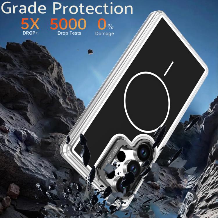 For Samsung Galaxy S25 Ultra 5G Bright Color Blocking Camera Bracket Magnetic Phone Case
