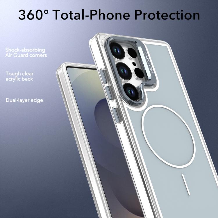 For Samsung Galaxy S25 Ultra 5G Bright Color Blocking Camera Bracket Magnetic Phone Case
