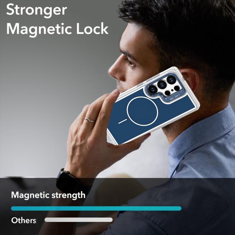 For Samsung Galaxy S25 Ultra 5G Bright Color Blocking Camera Bracket Magnetic Phone Case