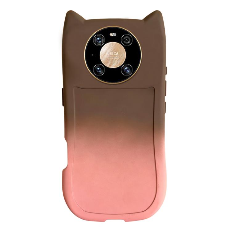 For Huawei Mate 40 Pro Gradient Cat Ear Design TPU Phone Case