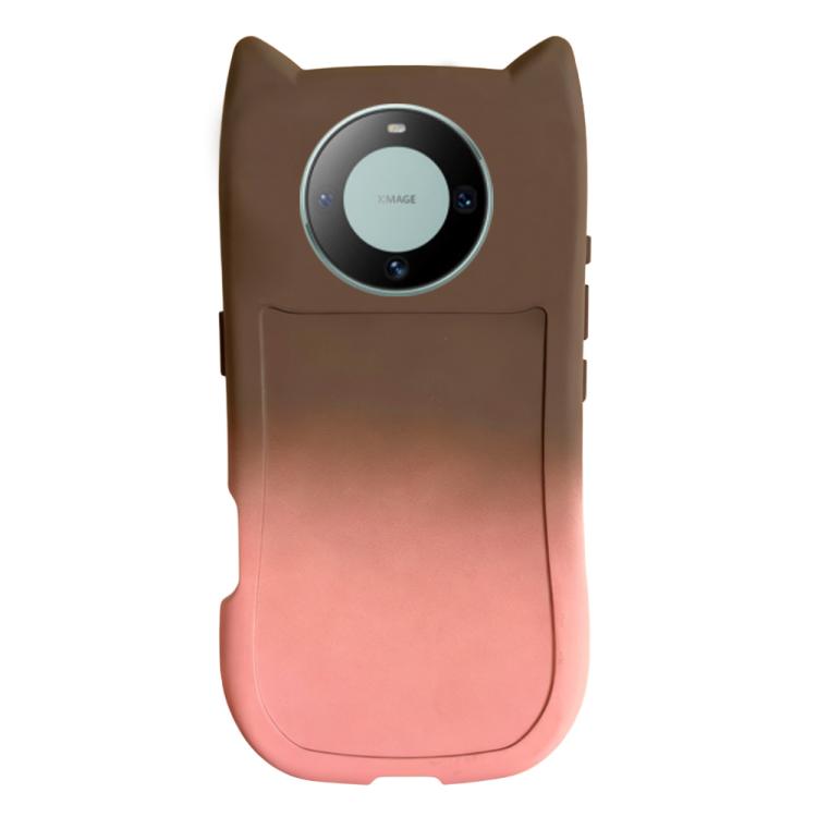 For Huawei Mate 60 Gradient Cat Ear Design TPU Phone Case