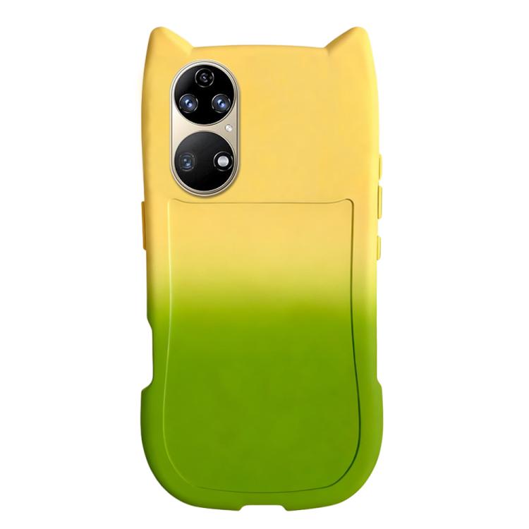For Huawei P50 Pro Gradient Cat Ear Design TPU Phone Case