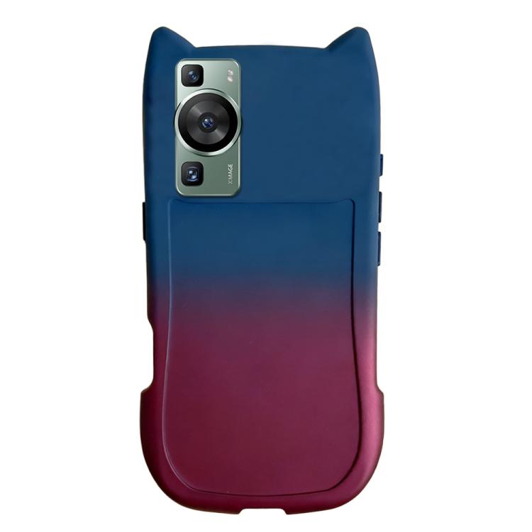 For Huawei P60 Gradient Cat Ear Design TPU Phone Case