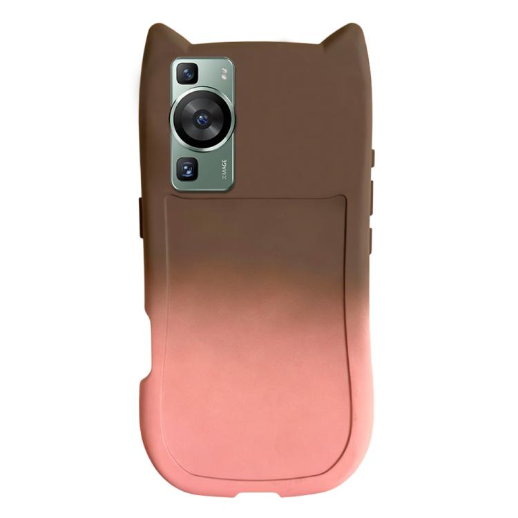 For Huawei P60 Gradient Cat Ear Design TPU Phone Case