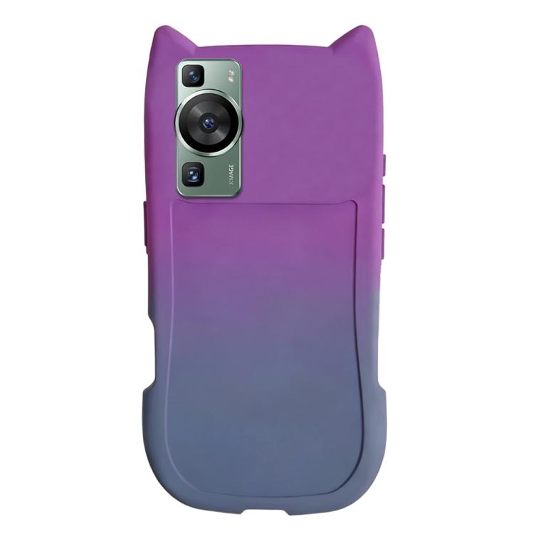 For Huawei P60 Gradient Cat Ear Design TPU Phone Case
