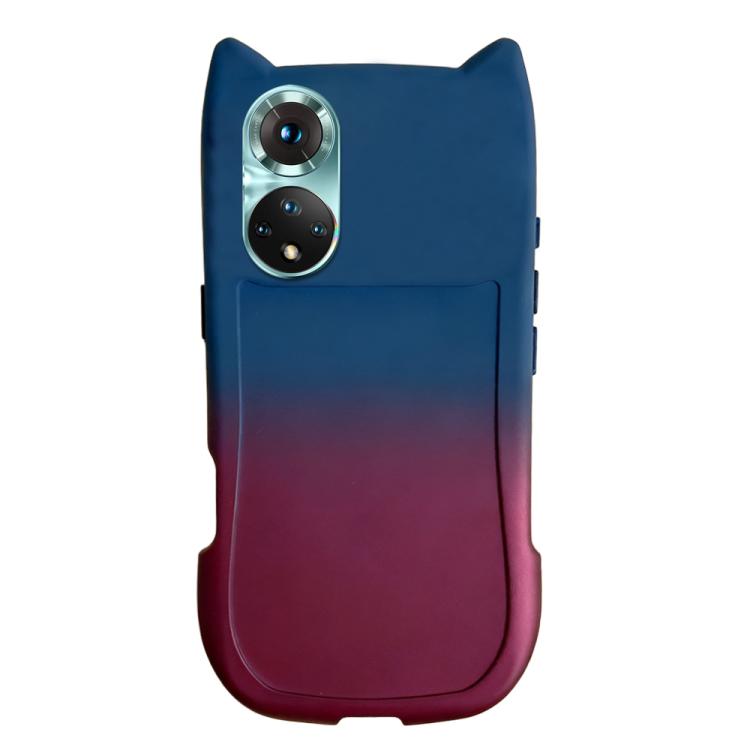 For Honor 50 Gradient Cat Ear Design TPU Phone Case