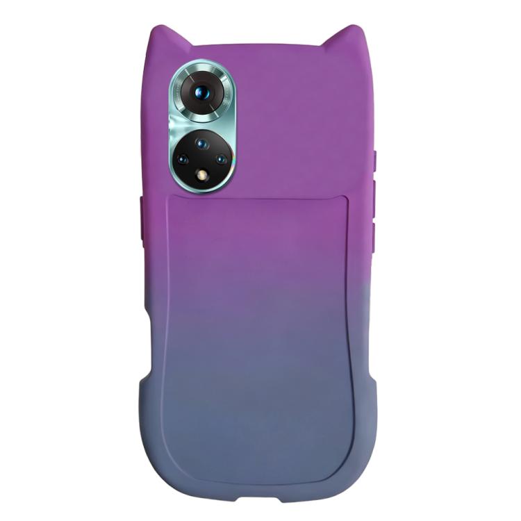 For Honor 50 Gradient Cat Ear Design TPU Phone Case