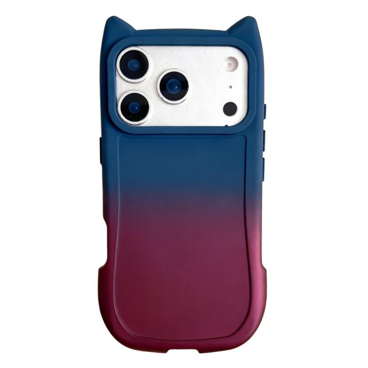 For iPhone 17 Pro Gradient Cat Ear Design TPU Phone Case