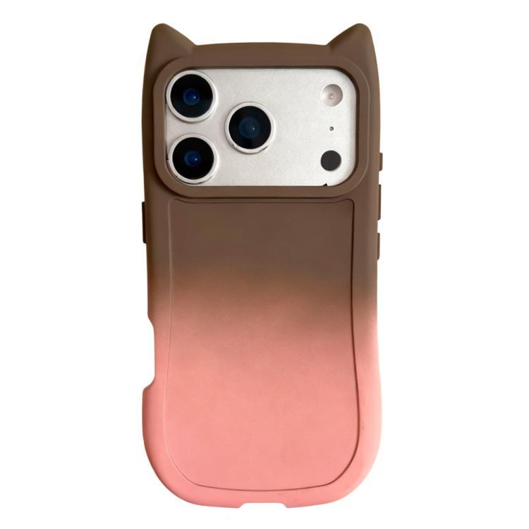 For iPhone 17 Pro Gradient Cat Ear Design TPU Phone Case