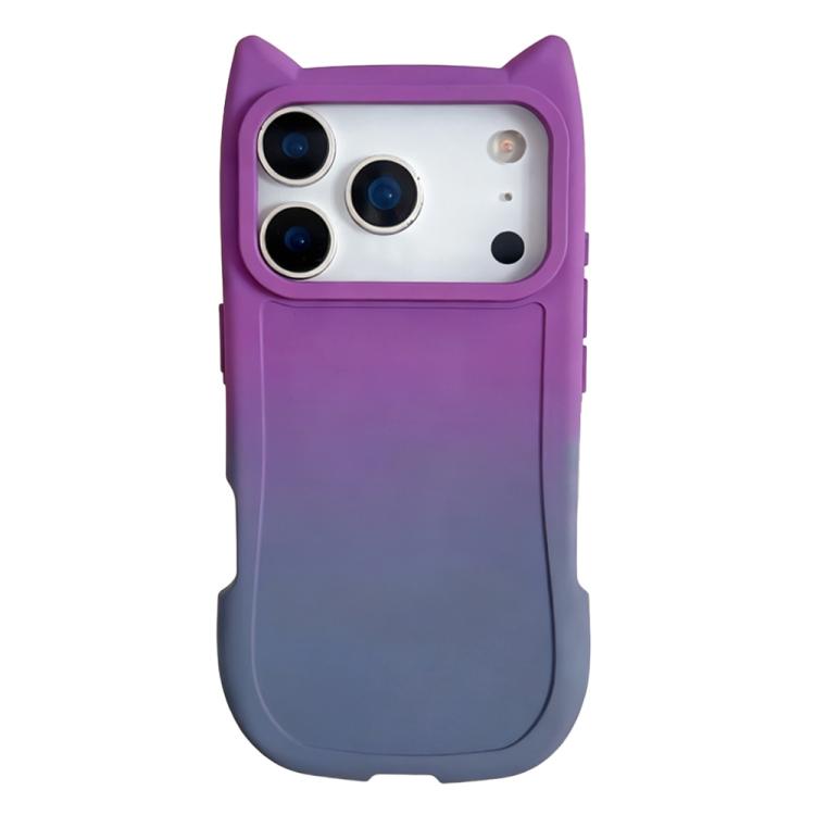 For iPhone 17 Pro Gradient Cat Ear Design TPU Phone Case