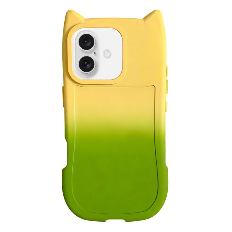 For iPhone 17 Gradient Cat Ear Design TPU Phone Case