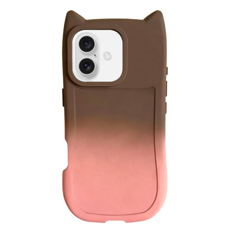 For iPhone 17 Gradient Cat Ear Design TPU Phone Case