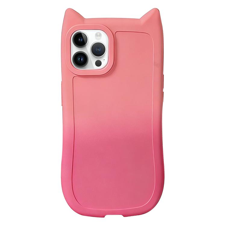 For iPhone 13 Pro Max Gradient Cat Ear Design TPU Phone Case