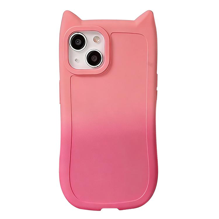 For iPhone 13 Gradient Cat Ear Design TPU Phone Case