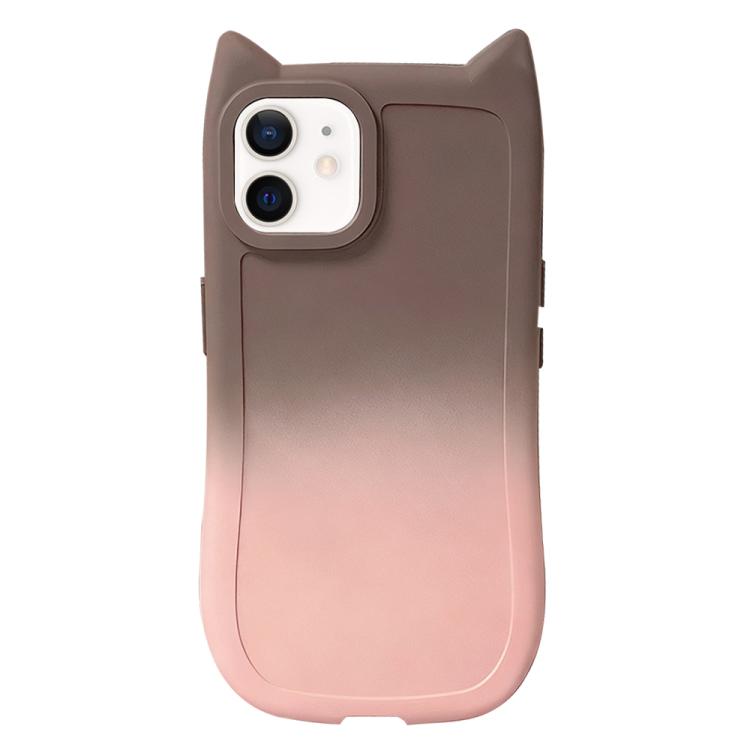 For iPhone 11 Gradient Cat Ear Design TPU Phone Case