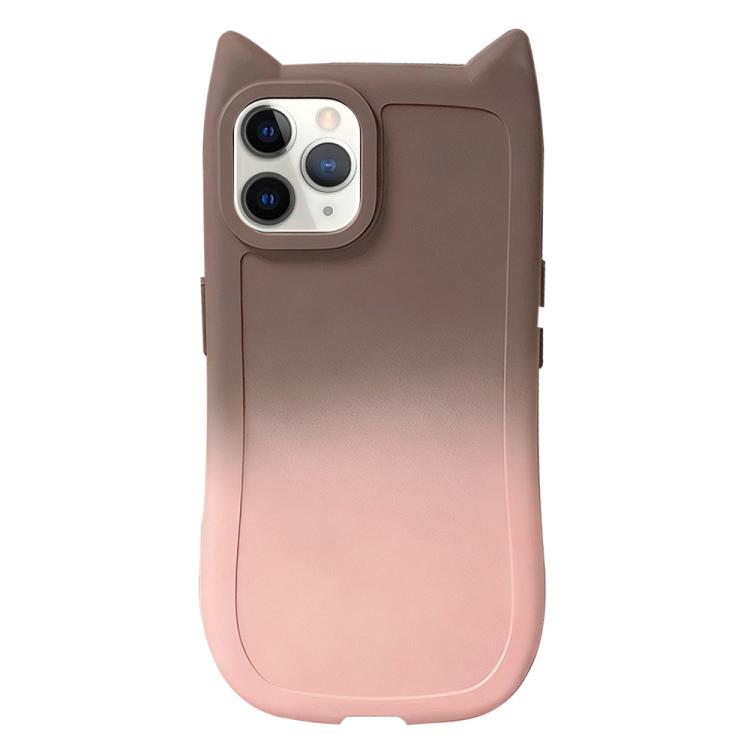 For iPhone 11 Pro Gradient Cat Ear Design TPU Phone Case