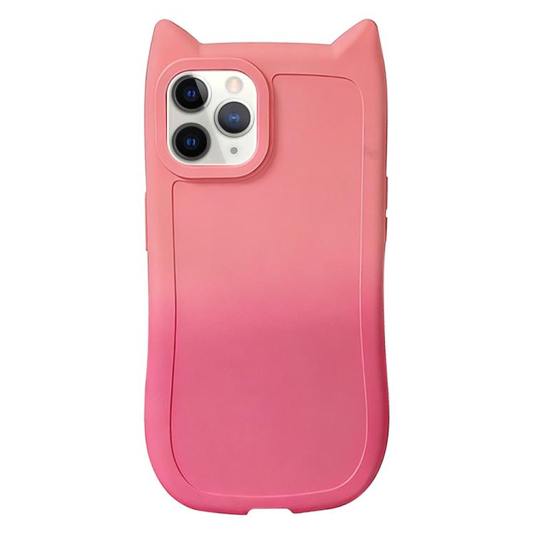 For iPhone 11 Pro Gradient Cat Ear Design TPU Phone Case