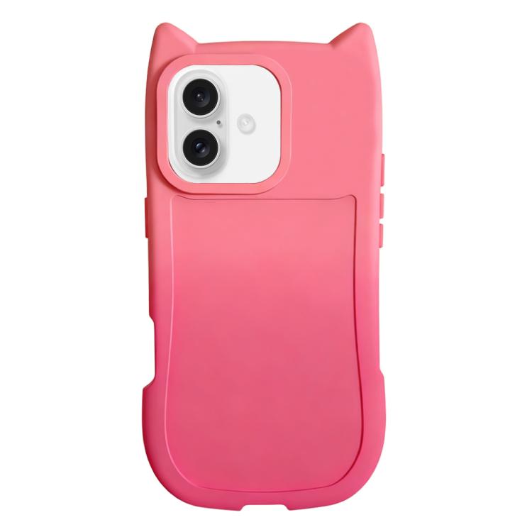 For iPhone 16 Plus Gradient Cat Ear Design TPU Phone Case