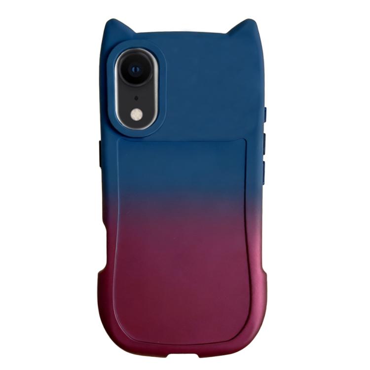 For iPhone XR Gradient Cat Ear Design TPU Phone Case
