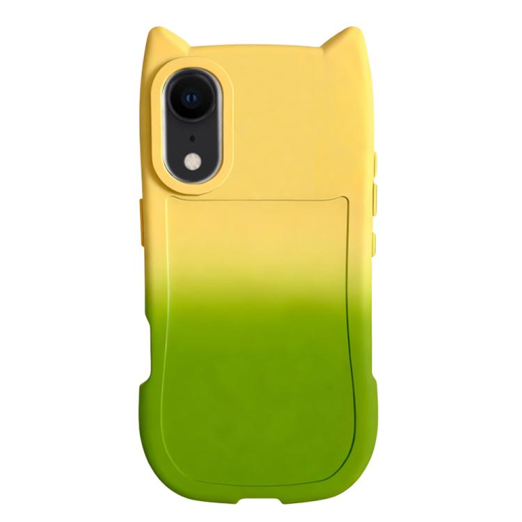 For iPhone XR Gradient Cat Ear Design TPU Phone Case