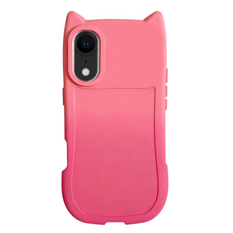 For iPhone XR Gradient Cat Ear Design TPU Phone Case