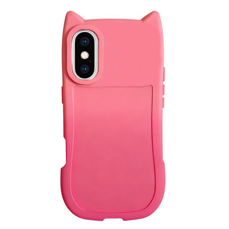 For iPhone XS Max Gradient Cat Ear Design TPU Phone Case