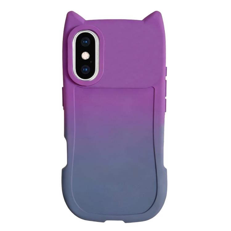 For iPhone XS Max Gradient Cat Ear Design TPU Phone Case