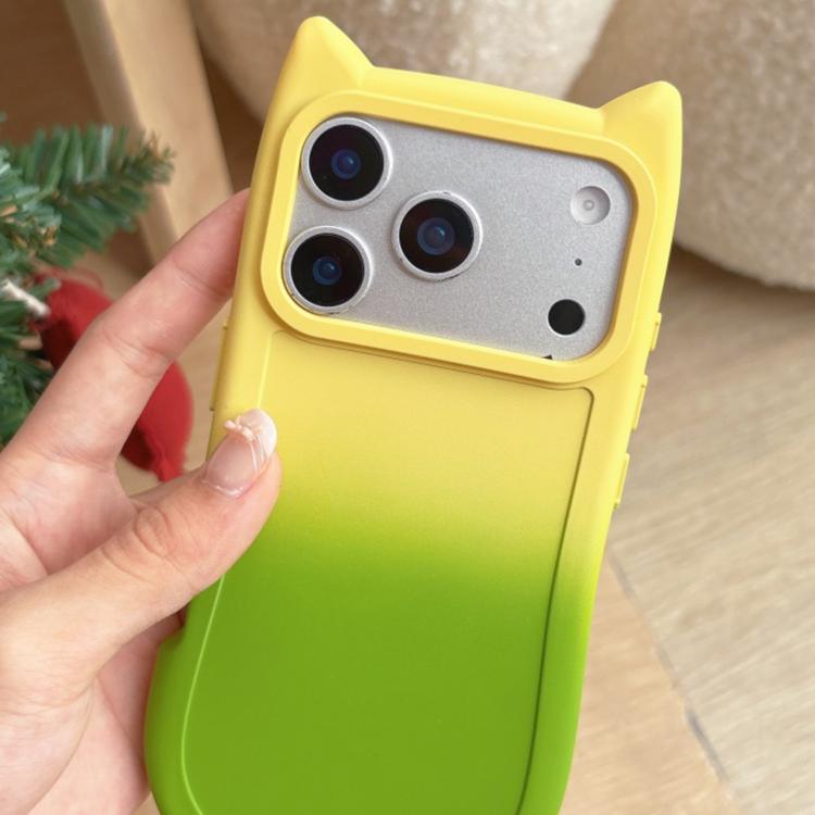 For iPhone 12 Gradient Cat Ear Design TPU Phone Case