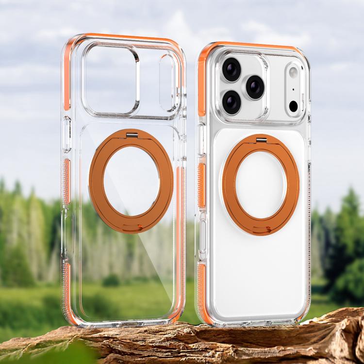 For iPhone 17 Pro Max Ice Armor Magnetic Rotation Holder PC Hybrid TPU Phone Case