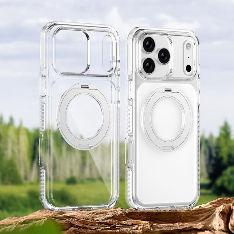 For iPhone Air Ice Armor Magnetic Rotation Holder PC Hybrid TPU Phone Case