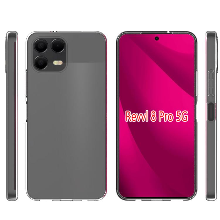 For T-Mobile Revvl 8 Pro 5G Waterproof Texture TPU Phone Case - Transparent