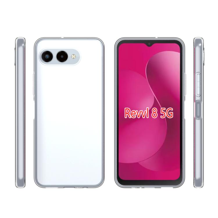 For T-Mobile Revvl 8 5G Waterproof Texture TPU Phone Case - Transparent