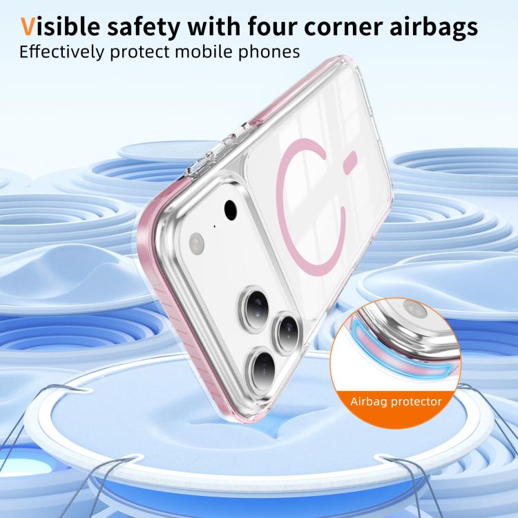 For iPhone 17 Pro Max Crystal Shield Clear Magnetic Acrylic Hybrid TPU Phone Case