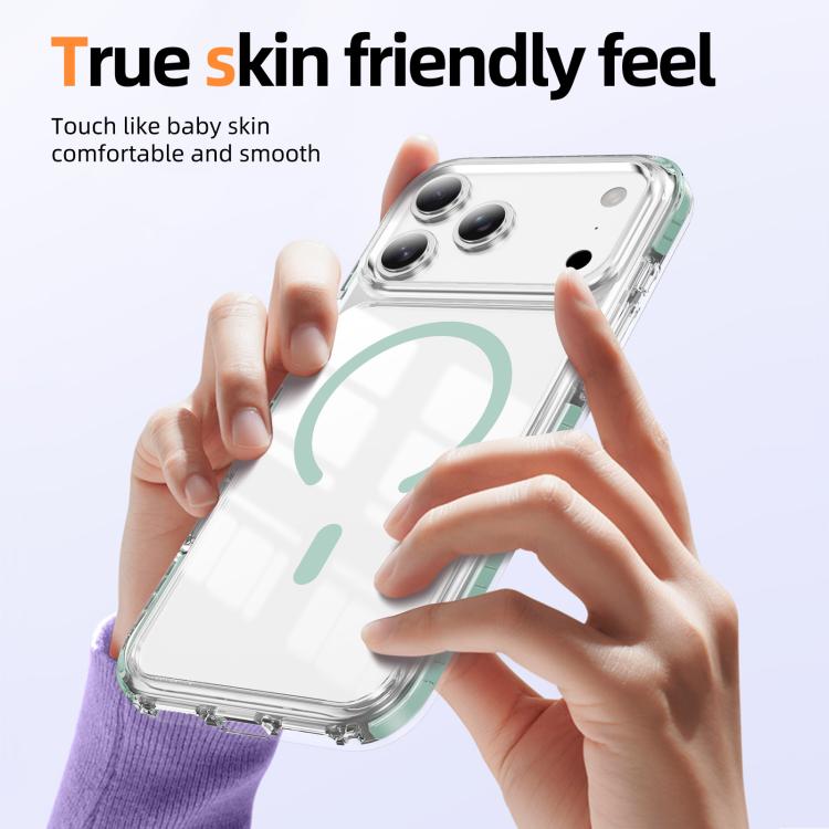 For iPhone 17 Pro Max Crystal Shield Clear Magnetic Acrylic Hybrid TPU Phone Case