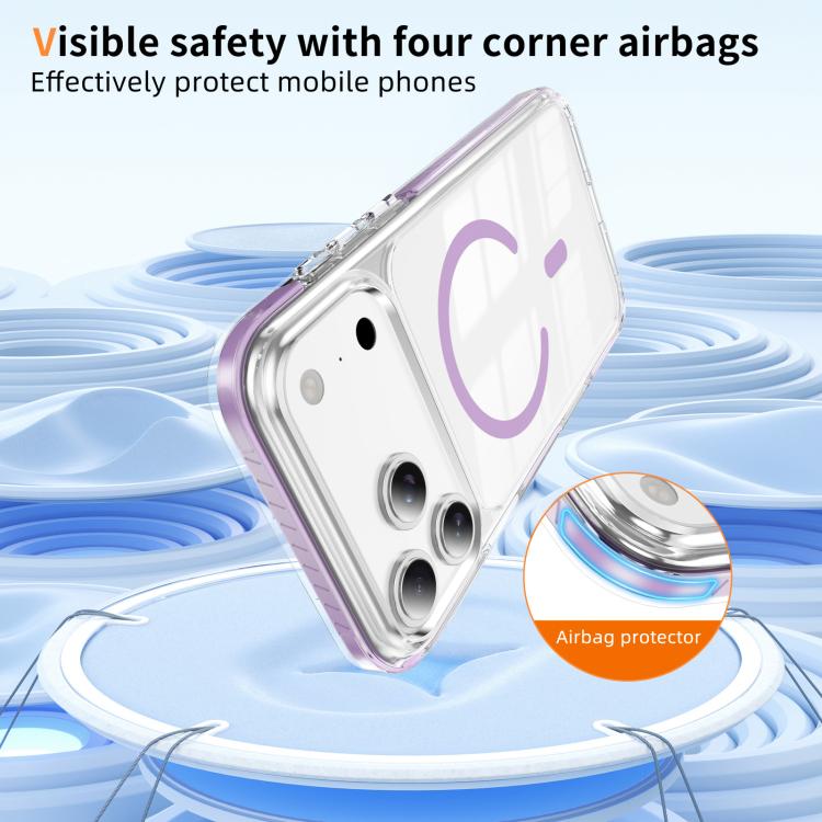 For iPhone 17 Pro Max Crystal Shield Clear Magnetic Acrylic Hybrid TPU Phone Case