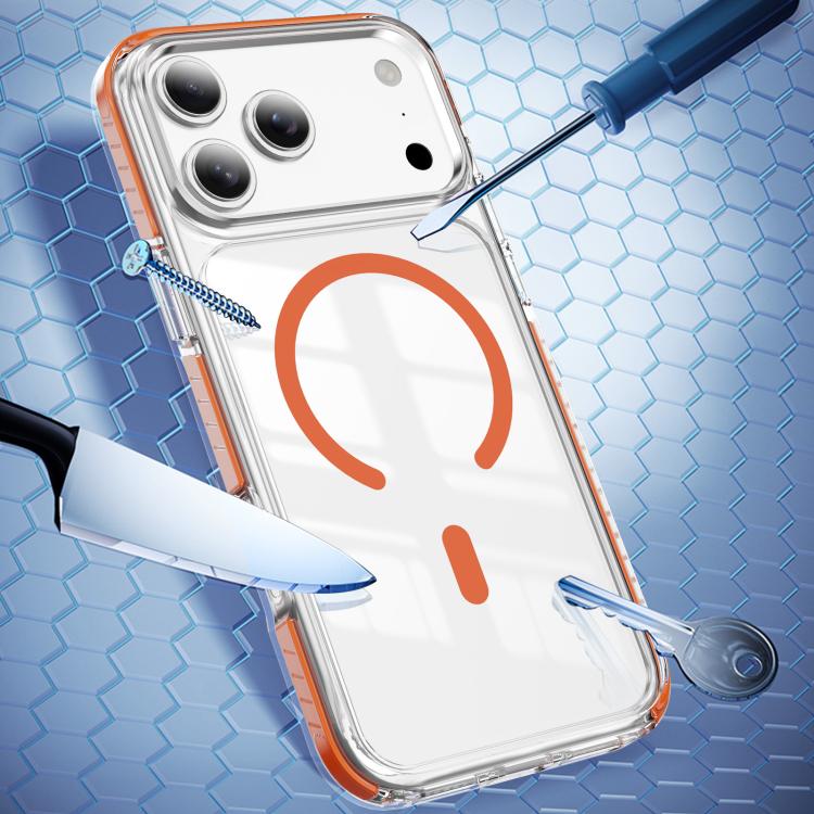 For iPhone 17 Pro Max Crystal Shield Clear Magnetic Acrylic Hybrid TPU Phone Case